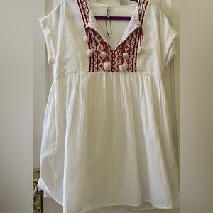 ZARA dress Medium, brand new, never worn, with pockets, white, cotton shell